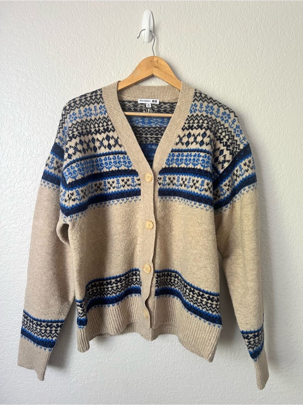 Uniqlo JW Anderson Woman’s M Souffle Yarn Fair Isle Cardigan Sweater